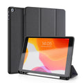 Para iPad 10.2 DUX DUCIS Domo Series Funda de cuero PU magnética con tapa horizontal con soporte plegable triple y ranura para bolígrafo y función de suspensión / activación, For iPad 10.2