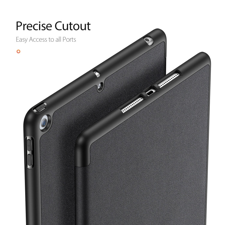 Para iPad 10.2 DUX DUCIS Domo Series Funda de cuero PU magnética con tapa horizontal con soporte plegable triple y ranura para bolígrafo y función de suspensión / activación, For iPad 10.2