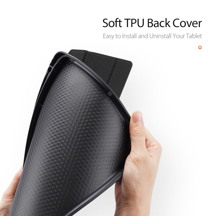 Para iPad 10.2 DUX DUCIS Domo Series Funda de cuero PU magnética con tapa horizontal con soporte plegable triple y ranura para bolígrafo y función de suspensión / activación, For iPad 10.2
