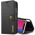 Para iPhone X / XS DG.MING Crazy Horse Texture Funda protectora magnética desmontable con tapa horizontal con soporte, ranuras para tarjetas y billetera, iPhone  X, For  X, iPhone X