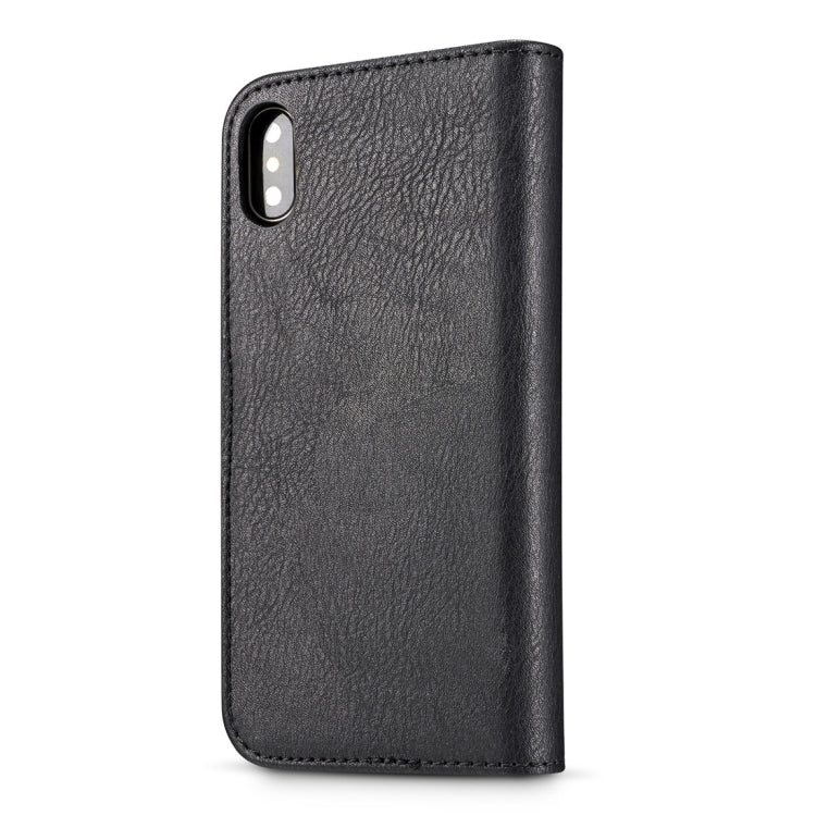 Para iPhone X / XS DG.MING Crazy Horse Texture Funda protectora magnética desmontable con tapa horizontal con soporte, ranuras para tarjetas y billetera, iPhone  X, For  X, iPhone X