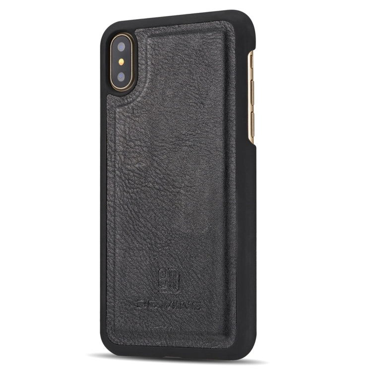 Para iPhone X / XS DG.MING Crazy Horse Texture Funda protectora magnética desmontable con tapa horizontal con soporte, ranuras para tarjetas y billetera, iPhone  X, For  X, iPhone X
