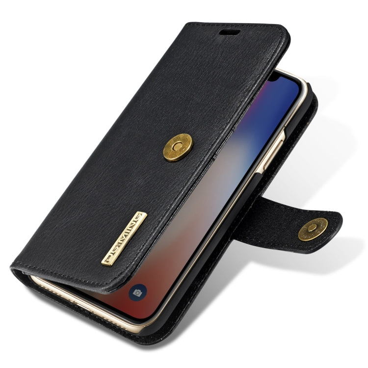 Para iPhone X / XS DG.MING Crazy Horse Texture Funda protectora magnética desmontable con tapa horizontal con soporte, ranuras para tarjetas y billetera, iPhone  X, For  X, iPhone X