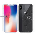 Para iPhone X 9H Dureza superficial 2.5D Vidrio templado transparente Protector de pantalla frontal + trasero