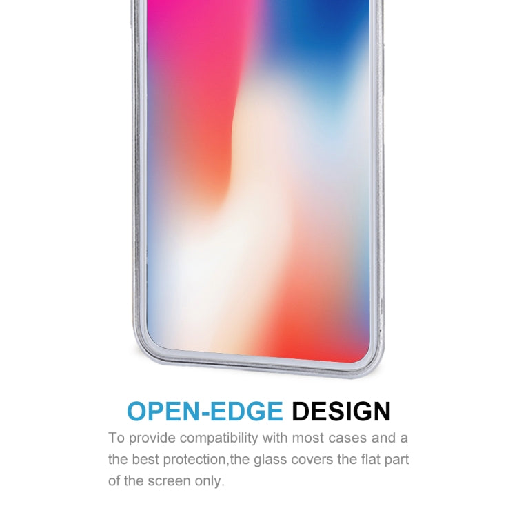Para iPhone X 9H Dureza superficial 2.5D Vidrio templado transparente Protector de pantalla frontal + trasero
