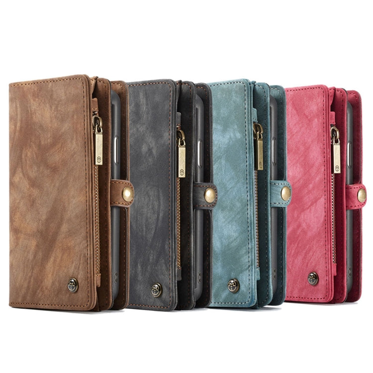 Para iPhone X / XS CaseMe-008 TPU + PC Absorción magnética Cubierta trasera desmontable Funda de cuero con tapa horizontal con soporte, ranuras para tarjetas, billetera con cremallera y marco de fotos