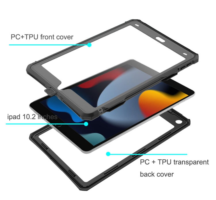 Para iPad 10.2 2021 RedPepper Funda protectora para tableta PC + PET + TPU impermeable a prueba de golpes, For iPad 10.2 2021