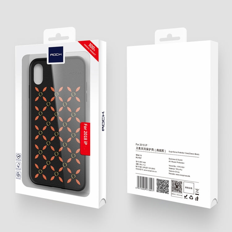 Para iPhone XS Max ROCK Origin Series Business TPU + Funda protectora de PU, For XS Max