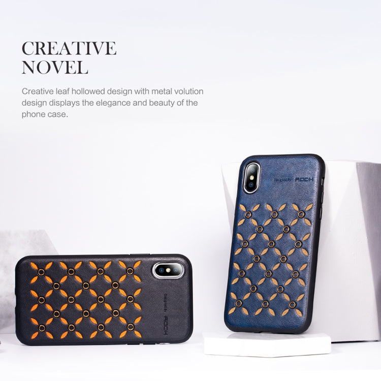 Para iPhone XS Max ROCK Origin Series Business TPU + Funda protectora de PU, For XS Max