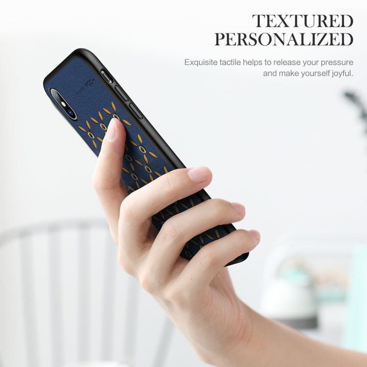 Para iPhone XS Max ROCK Origin Series Business TPU + Funda protectora de PU, For XS Max