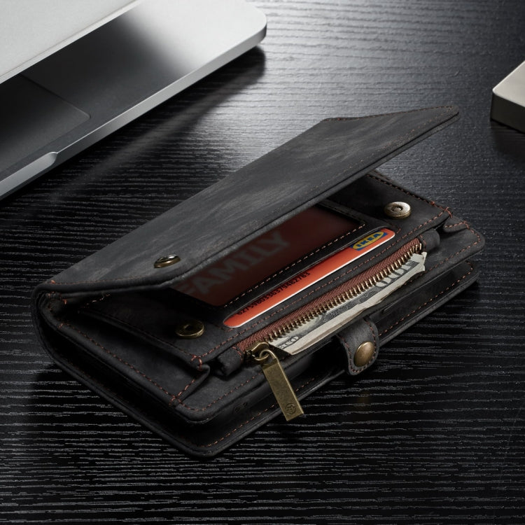 Para iPhone XS Max CaseMe Funda de cuero con tapa horizontal multifuncional desmontable con ranura para tarjeta, soporte, billetera con cremallera y marco de fotos, For iPhone XS Max