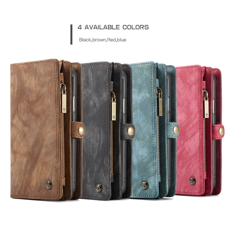 Para iPhone XS Max CaseMe Funda de cuero con tapa horizontal multifuncional desmontable con ranura para tarjeta, soporte, billetera con cremallera y marco de fotos, For iPhone XS Max