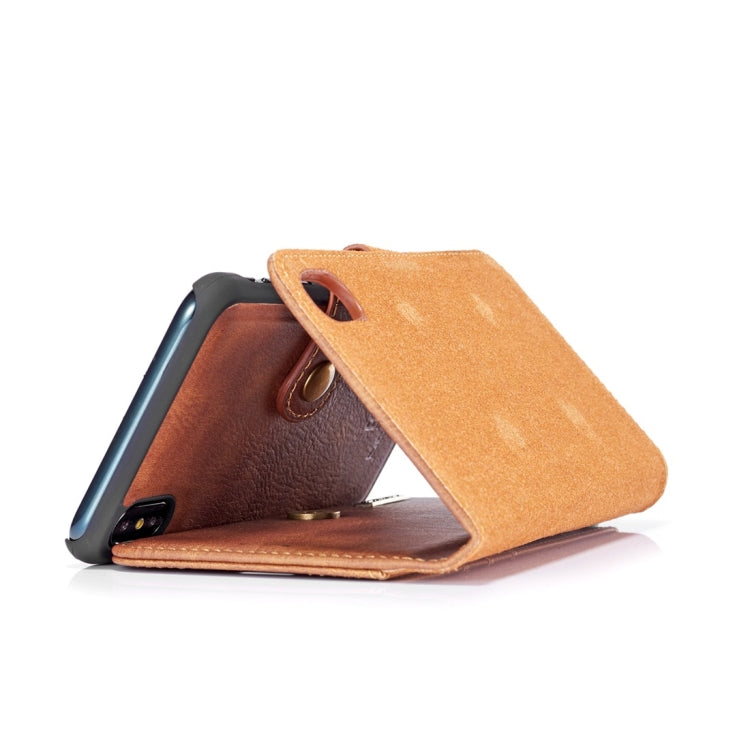 Para iPhone XS Max DG.MING Crazy Horse Texture Flip Funda de cuero magnética desmontable con soporte, ranuras para tarjetas y billetera, iPhone XS Max, For iPhone XS Max
