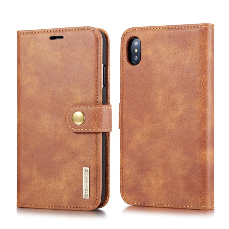 Para iPhone XS Max DG.MING Crazy Horse Texture Flip Funda de cuero magnética desmontable con soporte, ranuras para tarjetas y billetera, iPhone XS Max, For iPhone XS Max