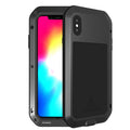 Para iPhone XS Max LOVE MEI Potente funda combinada de metal + silicona antideslizante a prueba de polvo y golpes, For XS Max