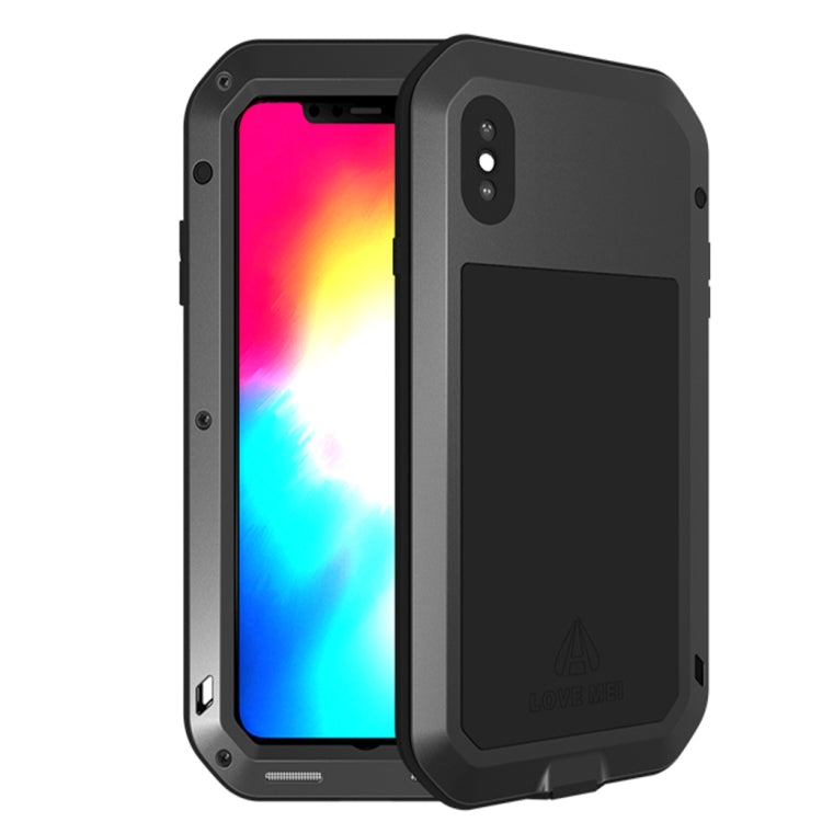 Para iPhone XS Max LOVE MEI Potente funda combinada de metal + silicona antideslizante a prueba de polvo y golpes, For XS Max