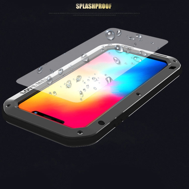 Para iPhone XS Max LOVE MEI Potente funda combinada de metal + silicona antideslizante a prueba de polvo y golpes, For XS Max