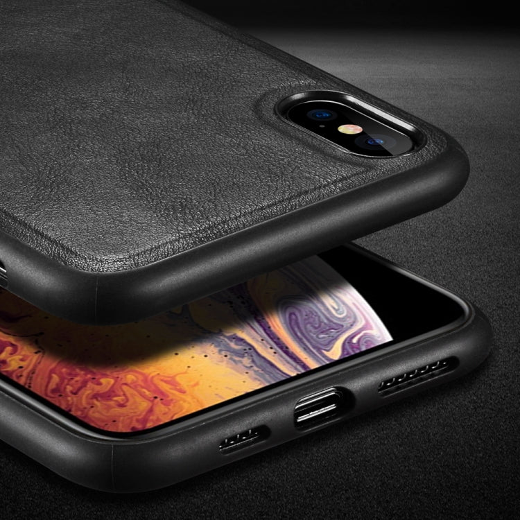 Para iPhone XS Max SULADA TPU a prueba de golpes + Funda de cuero hecha a mano