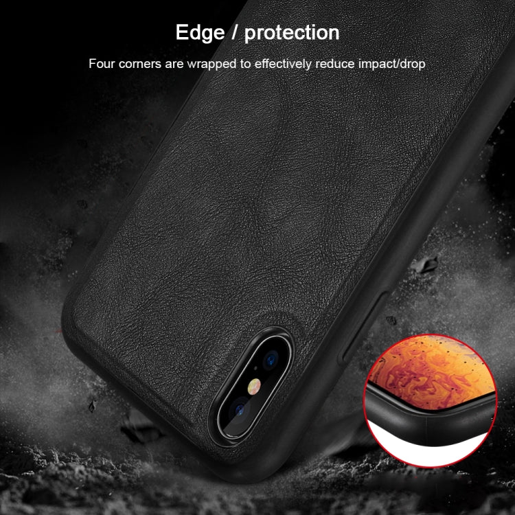 Para iPhone XS Max SULADA TPU a prueba de golpes + Funda de cuero hecha a mano