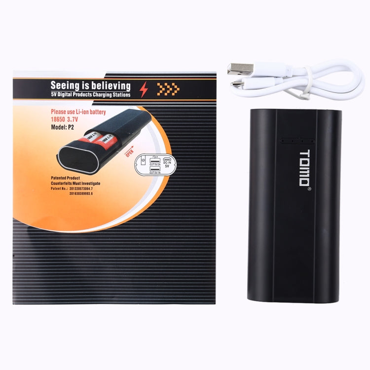 Cargador de batería TOMO P2 USB Smart 2 con luz indicadora para batería de iones de litio 18650, TOMO P2