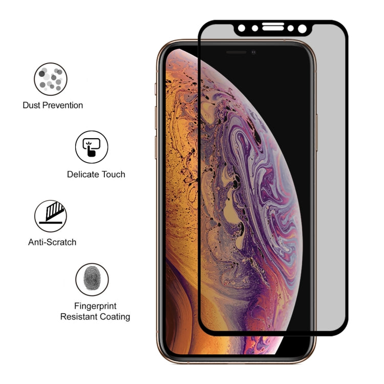 Para iPhone XS Max ENKAY Hat-Prince 0,26 mm 9H 6D Película de vidrio templado de pantalla completa antideslumbrante de privacidad, iPhone XS Max
