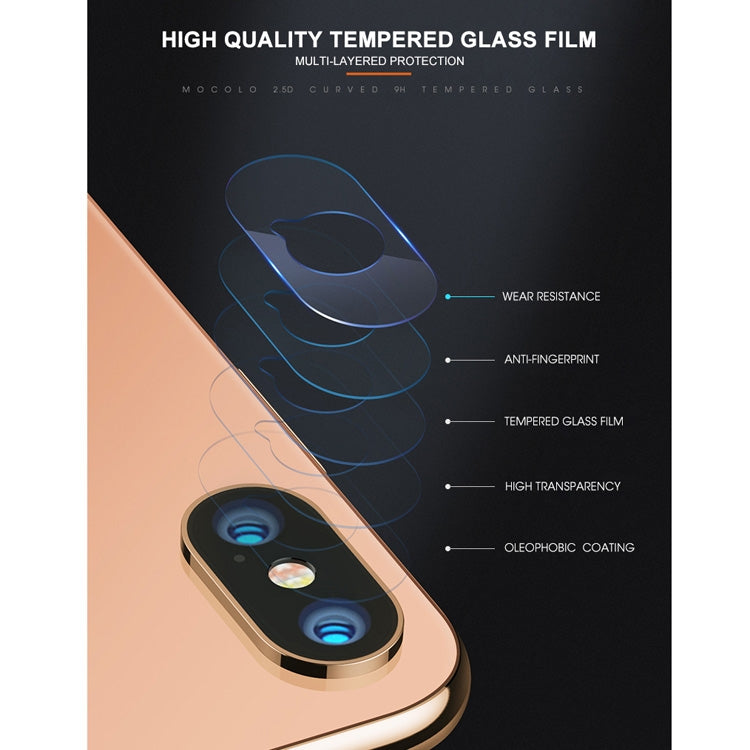 Para iPhone XS Max mocolo 0.15mm 9H 2.5D Lente de cámara trasera de borde redondo Película de vidrio templado, iPhone XS Max