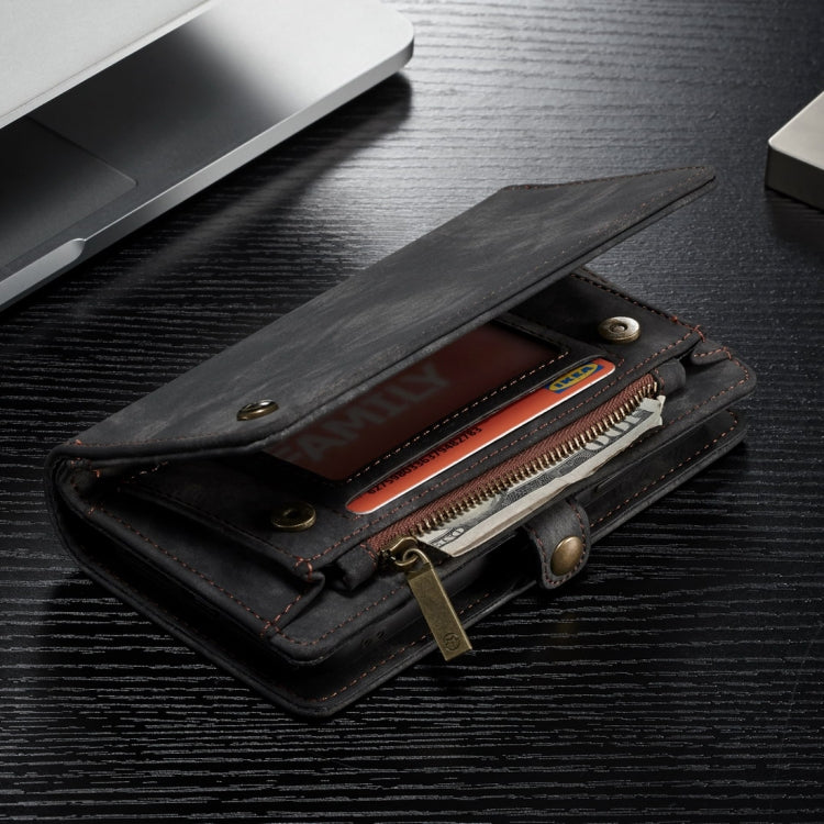 Para iPhone XR CaseMe Funda de cuero con tapa horizontal multifuncional desmontable con ranura para tarjetas, soporte, billetera con cremallera y marco de fotos, For iPhone XR, For iPhone  XR