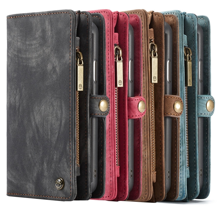 Para iPhone XR CaseMe Funda de cuero con tapa horizontal multifuncional desmontable con ranura para tarjetas, soporte, billetera con cremallera y marco de fotos, For iPhone XR, For iPhone  XR
