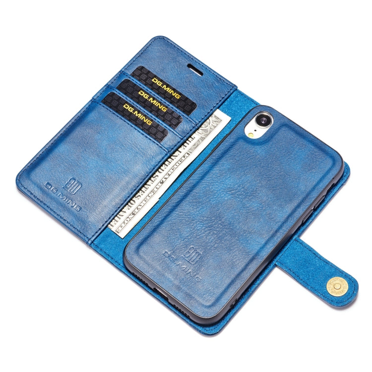 Para iPhone XR DG.MING Crazy Horse Texture Flip Funda de cuero magnética desmontable con soporte, ranuras para tarjetas y billetera, For iPhone XR, iPhone XR