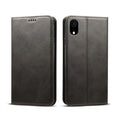 Para iPhone XR Suteni Funda de cuero con tapa horizontal con textura de becerro con soporte, ranuras para tarjetas y billetera, iPhone XR