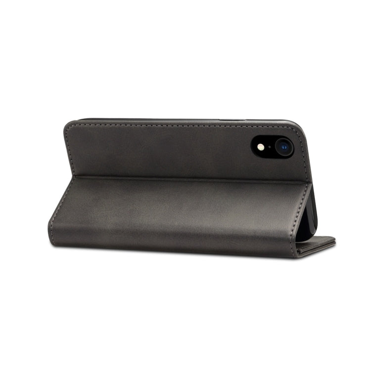 Para iPhone XR Suteni Funda de cuero con tapa horizontal con textura de becerro con soporte, ranuras para tarjetas y billetera, iPhone XR