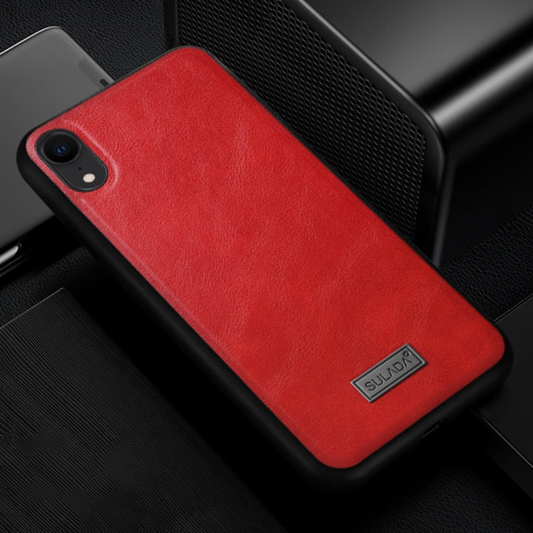 Para iPhone XR SULADA TPU a prueba de golpes + Funda de cuero hecha a mano