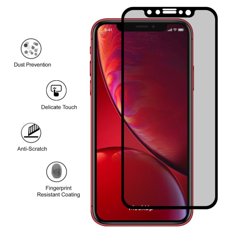 Para iPhone 11 / XR ENKAY Hat-Prince 0.26mm 9H 6D Película de vidrio templado de pantalla completa antideslumbrante de privacidad, iPhone XR