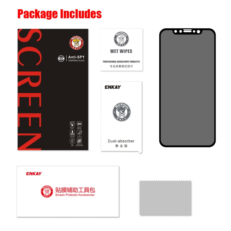 Para iPhone 11 / XR ENKAY Hat-Prince 0.26mm 9H 6D Película de vidrio templado de pantalla completa antideslumbrante de privacidad, iPhone XR
