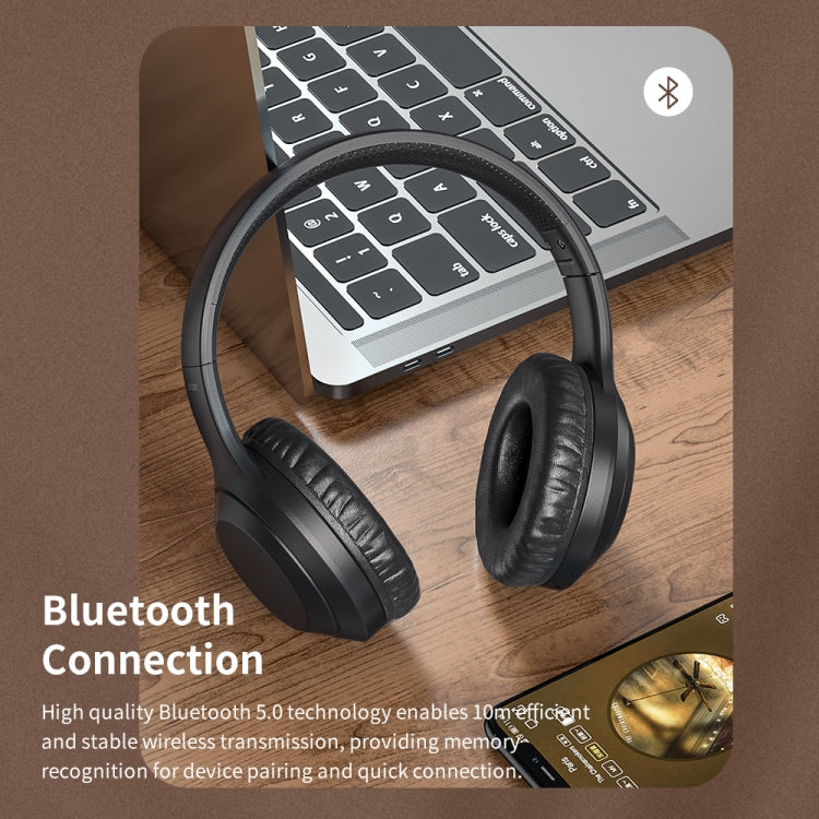 ROCK Space O2 HiFi Bluetooth 5.0 Auriculares inalámbricos con micrófono, compatible con tarjeta TF, Space O2