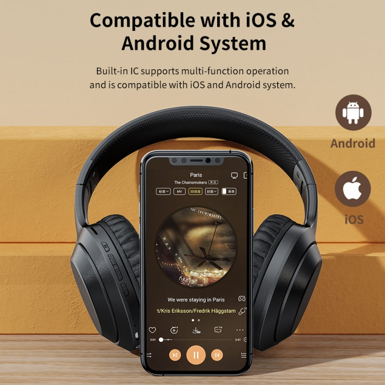 ROCK Space O2 HiFi Bluetooth 5.0 Auriculares inalámbricos con micrófono, compatible con tarjeta TF, Space O2