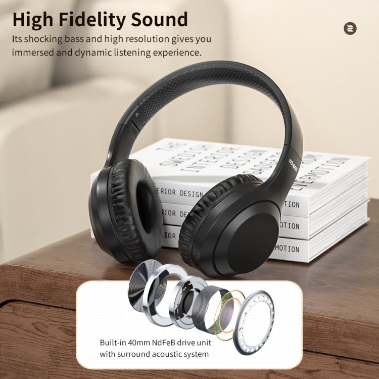 ROCK Space O2 HiFi Bluetooth 5.0 Auriculares inalámbricos con micrófono, compatible con tarjeta TF, Space O2