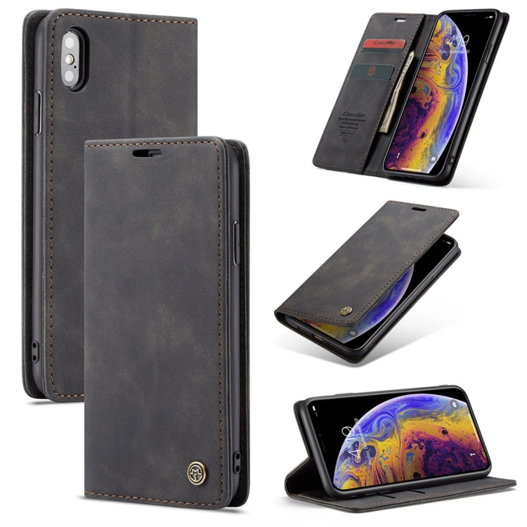 Para iPhone X / XS CaseMe-013 Funda de cuero con tapa horizontal esmerilada retro multifuncional con ranura para tarjeta, soporte y billetera, For iPhone X / XS