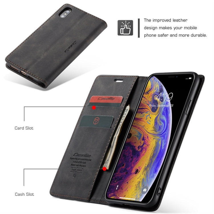 Para iPhone X / XS CaseMe-013 Funda de cuero con tapa horizontal esmerilada retro multifuncional con ranura para tarjeta, soporte y billetera, For iPhone X / XS
