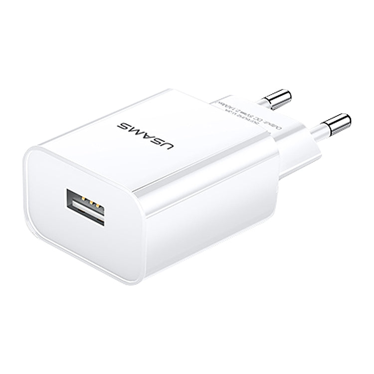 USAMS US-CC075 T18 2.1A Cargador de viaje USB único, enchufe de la UE, EU Plug