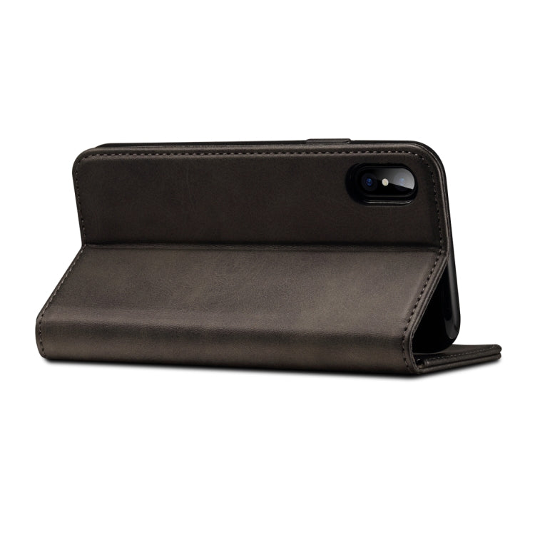 Para iPhone X / XS Funda de cuero con tapa horizontal con textura de becerro Suteni con soporte, ranuras para tarjetas y billetera, iPhone X / XS