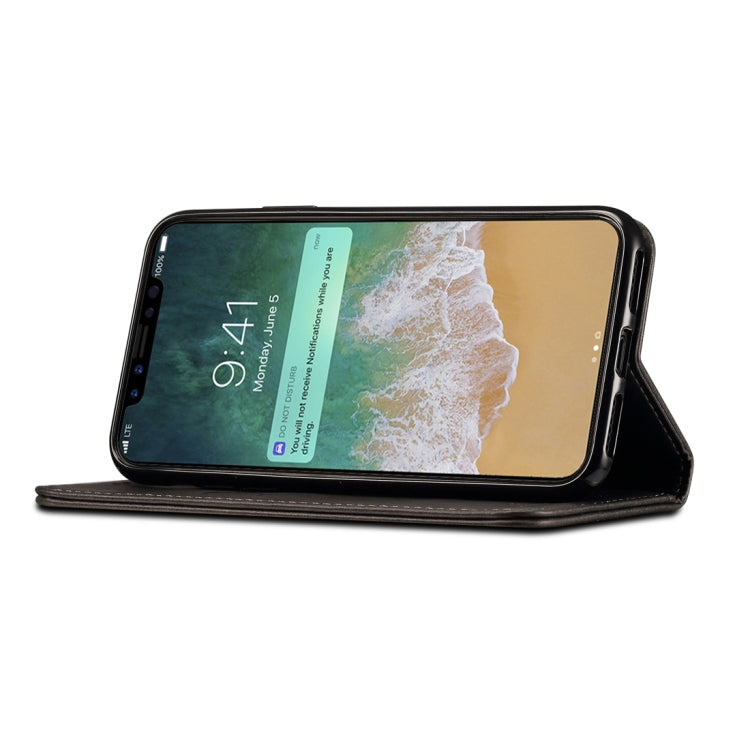Para iPhone X / XS Funda de cuero con tapa horizontal con textura de becerro Suteni con soporte, ranuras para tarjetas y billetera, iPhone X / XS