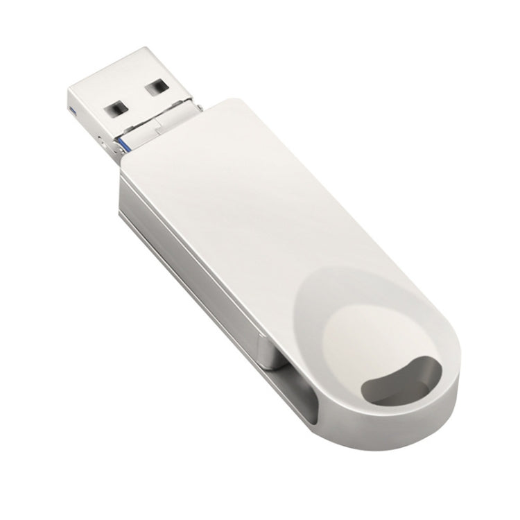 S29 3 en 1 128 GB Micro USB + USB + Disco flash Twister de metal con interfaz de 8 pines, 128GB