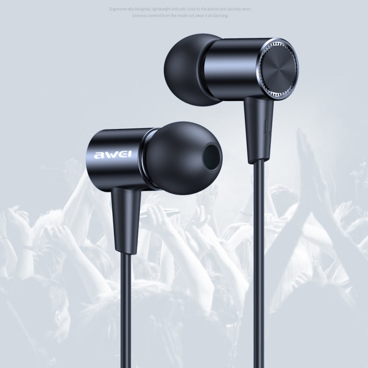 Awei L2 Auricular estéreo con cable y enchufe de 3,5 mm con micrófono