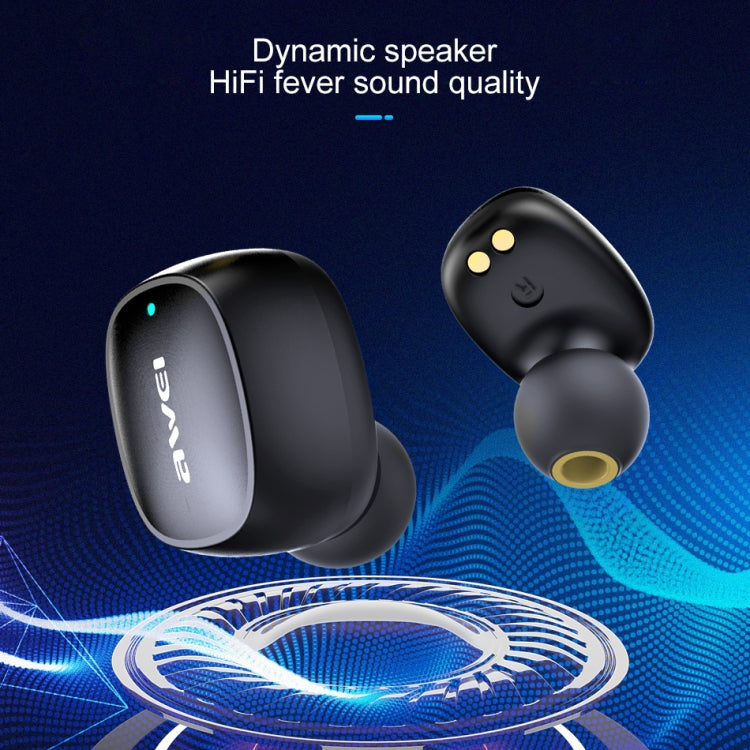 awei T13 TWS Bluetooth V5.0 Ture Auriculares deportivos inalámbricos con estuche de carga