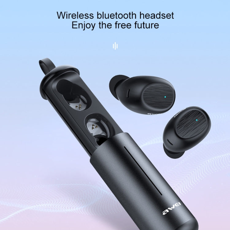 Awei T55 TWS Bluetooth V5.0 Ture Auriculares deportivos inalámbricos con estuche de carga portátil