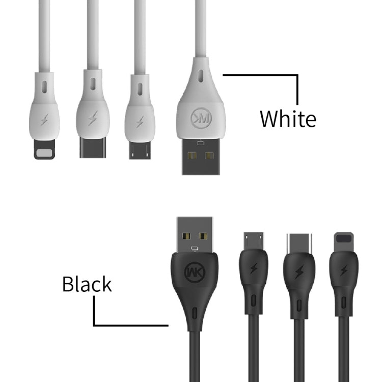 WK WDC-072 Cable de carga de sincronización de datos de 1 m, 2,1 A, serie de velocidad completa, USB a 8 pines, 8 Pin