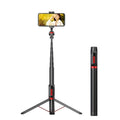 Soporte para trípode de piso en vivo con Bluetooth Selfie Stick para teléfono móvil de aleación de aluminio, altura: 1,5 m, Height: 1.5m