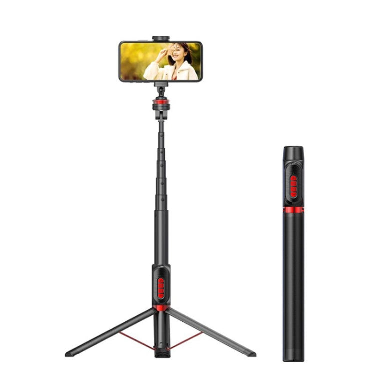Soporte para trípode de piso en vivo con Bluetooth Selfie Stick para teléfono móvil de aleación de aluminio, altura: 1,5 m, Height: 1.5m