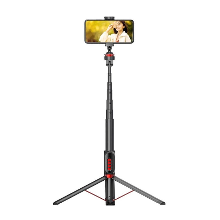 Soporte para trípode de piso en vivo con Bluetooth Selfie Stick para teléfono móvil de aleación de aluminio, altura: 1,5 m, Height: 1.5m